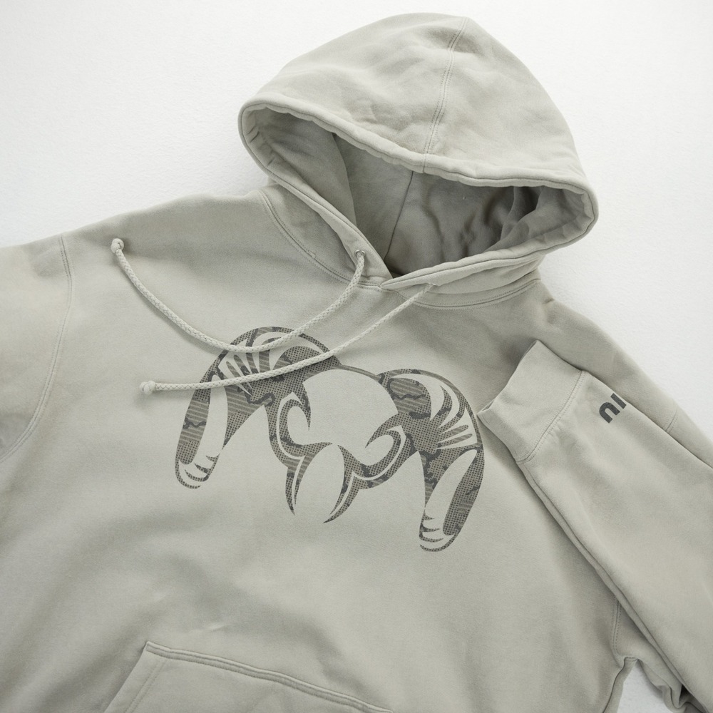 Kuiu Mens Ram Logo Hoodie Tan Heavyweight Fleece Sweatshirt Large IND4000C
